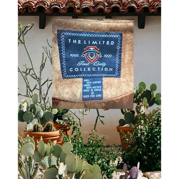 Vintage 90s The Limited Tan Suede Western Whipstitch Jacket Size S - Picture 3 of 4